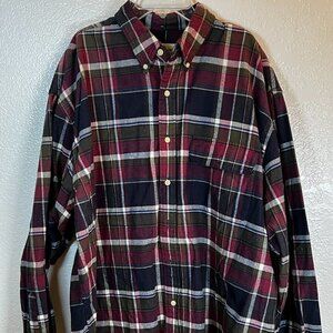Eddie Bauer Shirt Long Sleeve Button Front Pocket Flannel Plaid Mens XLarge NWOT